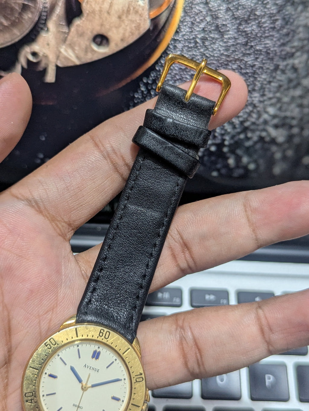 FEB 1990 - Seiko Avenue - Cream Blue Dial - Quartz - 5P31 6D40 - Gold Plated - 36MM - JDM - Working Condition