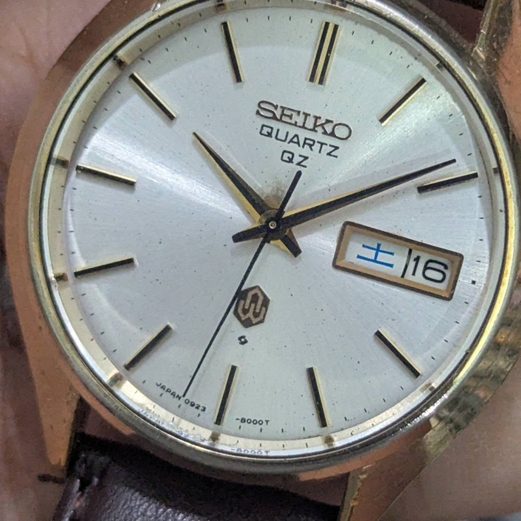 MAY 1975 - Seiko Quartz QZ - 0923 8000 - Gold Tone Dial - Kanji/Eng 📅 - Working Condition - Serviced/Polished